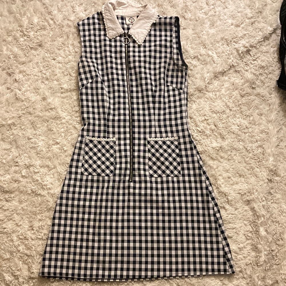 Banned Apparel Black White Gingham Mini Dress Size XS